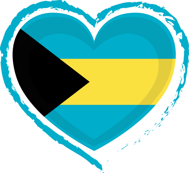 Bahamas Flag Heart